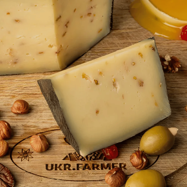 Сир твердий Гауда фермерська з пажитником, 400 г ТМ Ukr.Farmer 2302051 фото