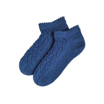Вовняні шкарпетки темно-сині низькі з люрексом ТМ GULA made 10100031 фото