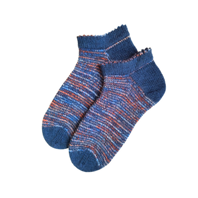 Вовняні шкарпетки "Рибачка" сині низькі 10100041 фото