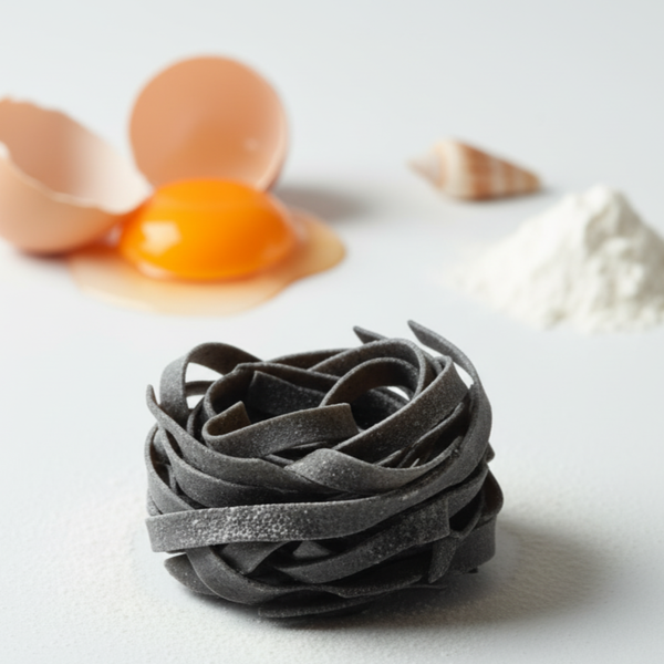 Італійська паста ручної роботи з чорнилами каракатиці Fettuccine Nero di sepia, 250 г ТМ Spravzhnya 4500431 фото