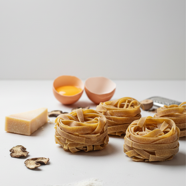 Італійська паста ручної роботи з грибами та пармезаном Fettuccine con Funghi Porcini e Parmigiano, 250 г ТМ Spravzhnya 4500451 фото