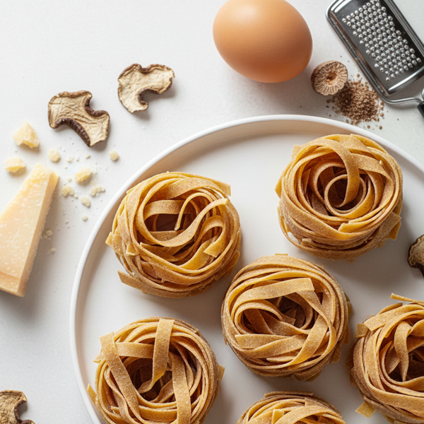 Італійська паста ручної роботи з грибами та пармезаном Fettuccine con Funghi Porcini e Parmigiano, 250 г ТМ Spravzhnya 4500451 фото
